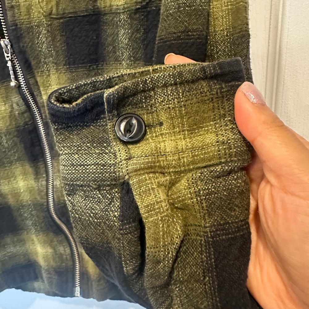 STUSSY SOLD OUT Black and Olive Green Plaid Shirt Jacket | Size S | Cotton | - Picture 10 of 17